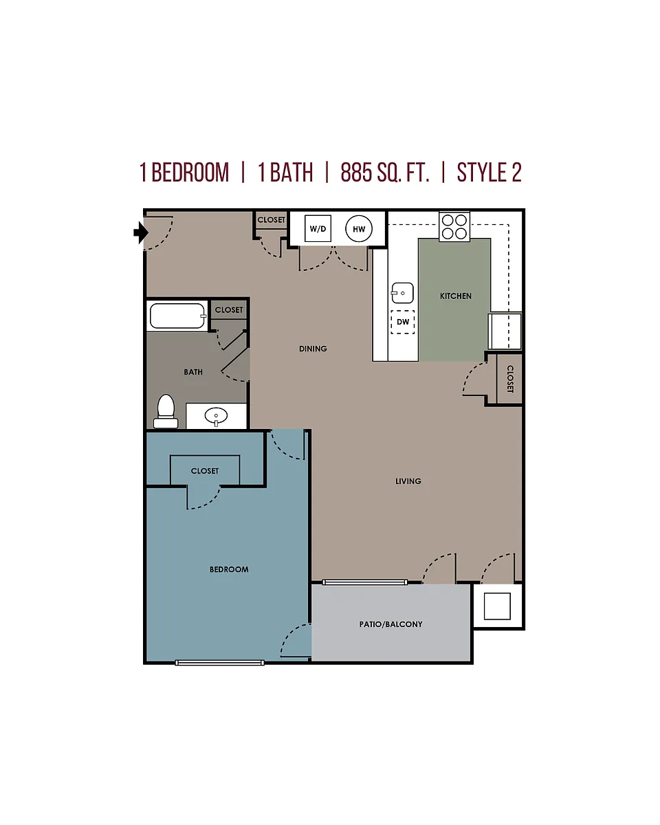 Floor plan 1 Bedroom 1 Bath