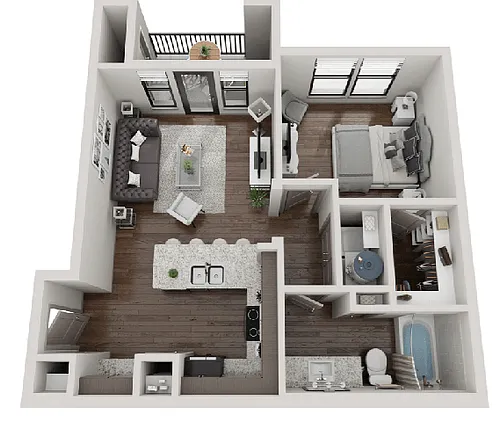Floor plan One-Bedroom (A1)