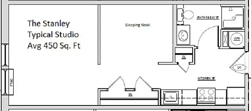 Floor plan Studio with Sleeping Nook