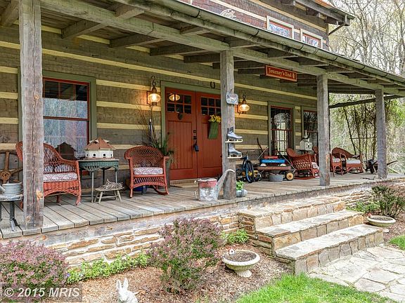 Welcoming front porch with swing