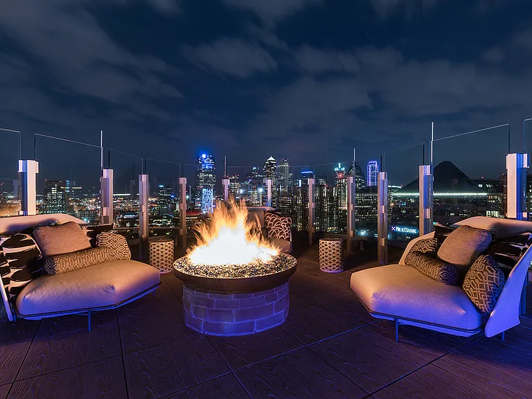 Rooftop lounge and fire pit