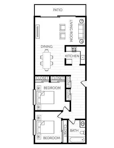 Floor plan Two Bedroom Large