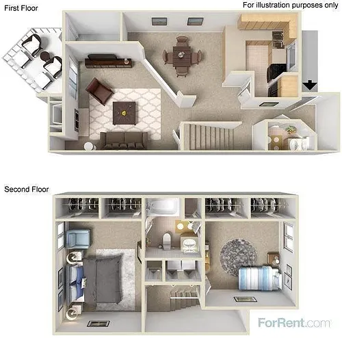 Floor plan 2x1.5 Bedroom Renovated