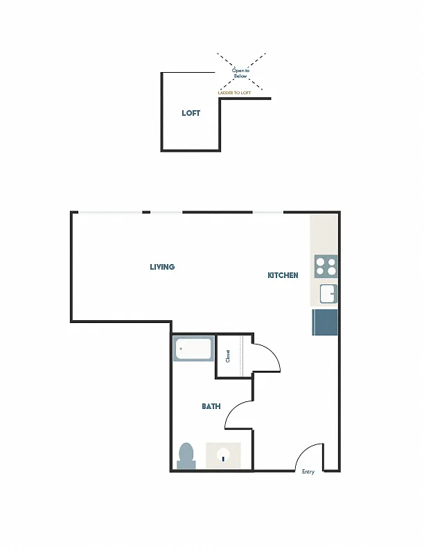 Floor plan Studio A1 + Loft