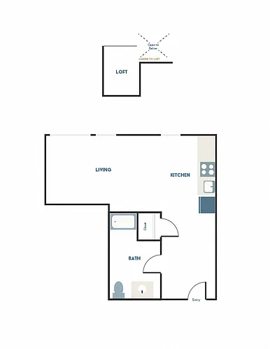 Floor plan Studio A1 + Loft