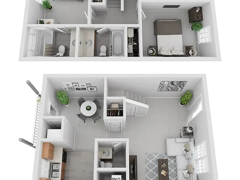 A photo of our 3x2.5 floor plan, The Canton.