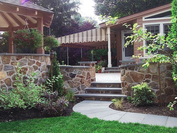 Stone gazebo & patio
