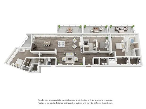 Floor plan 3 Bed 3.5 Bath PH3