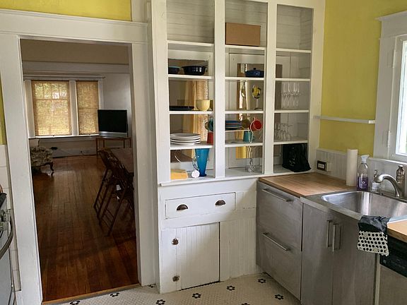 Kitchen - antique cabinet pass through to dining