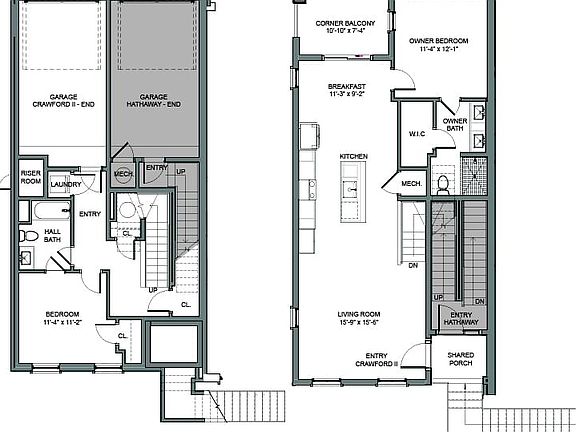 Floor Plans - End Unit Left