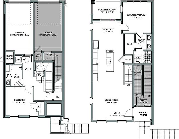 Floor Plans - End Unit Left