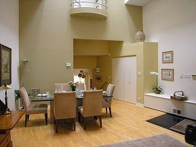Two story living and dinning room