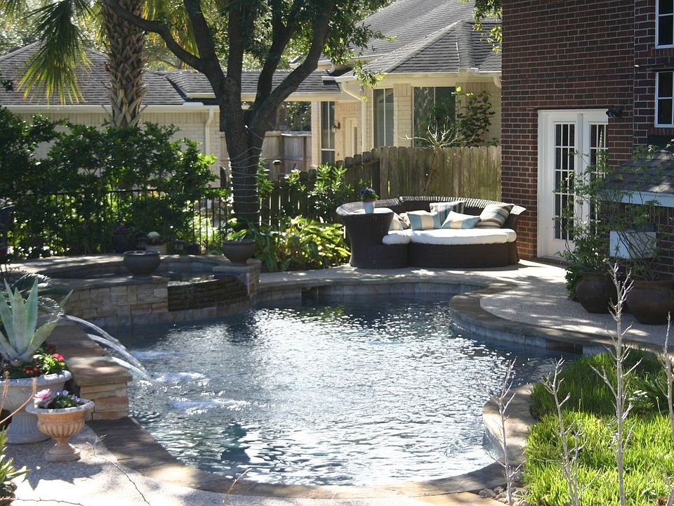 Pool looking towards master french doors