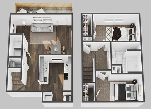 Floor plan 2 Bed/1.5 Bath Townhome