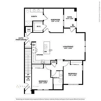 Floor plan THREE W/ 2 Car Attached Garage