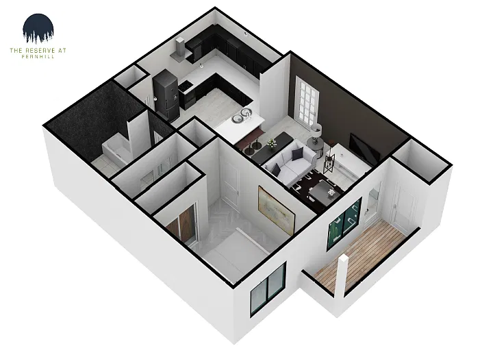 Floor plan Floor Plan 1 - One Bedroom