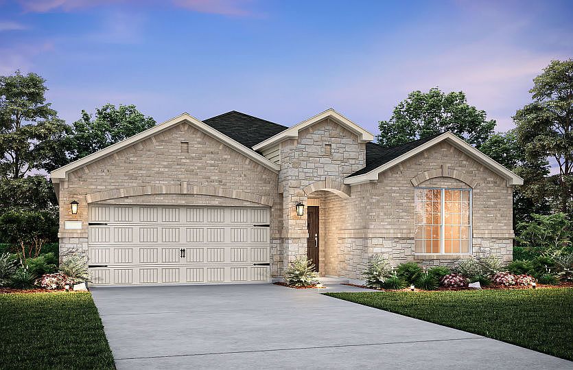The Orchard, a one-story home with 2-car garage, shown with Home Exterior 34 model representation
