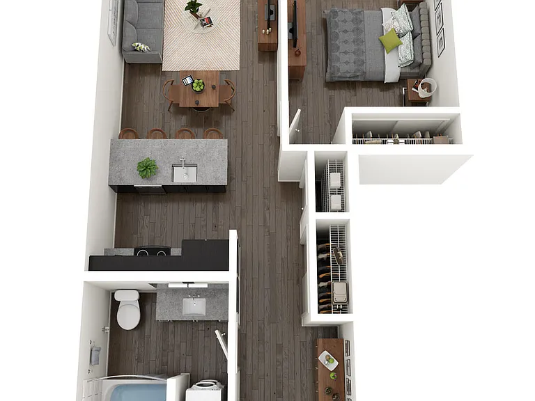 1 Bedroom F floor plan Broadstone Strata