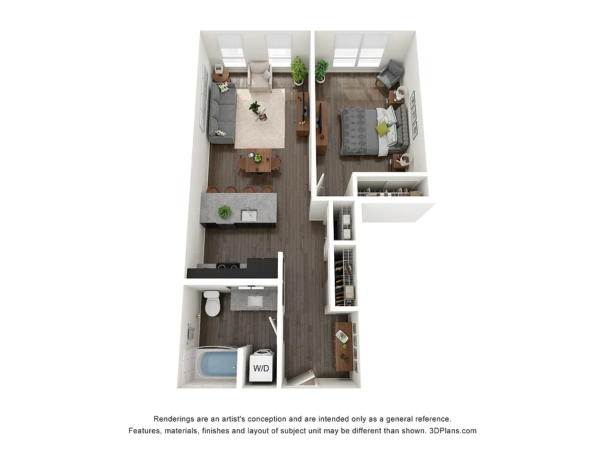 Floor plan 1 Bedroom F