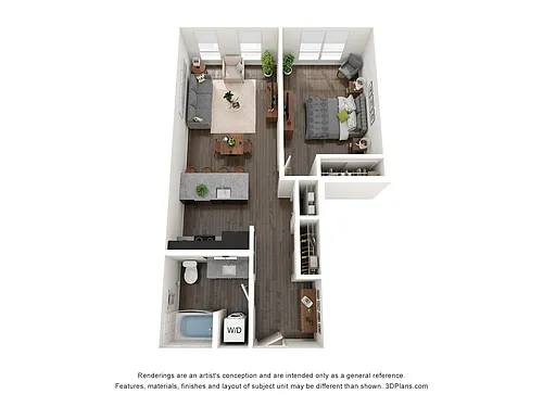 Floor plan 1 Bedroom F
