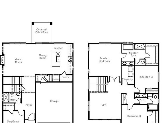 Plan 2404 floor plan.  Details may be subject to change.