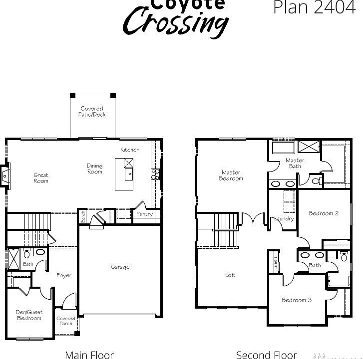Plan 2404 floor plan.  Details may be subject to change.