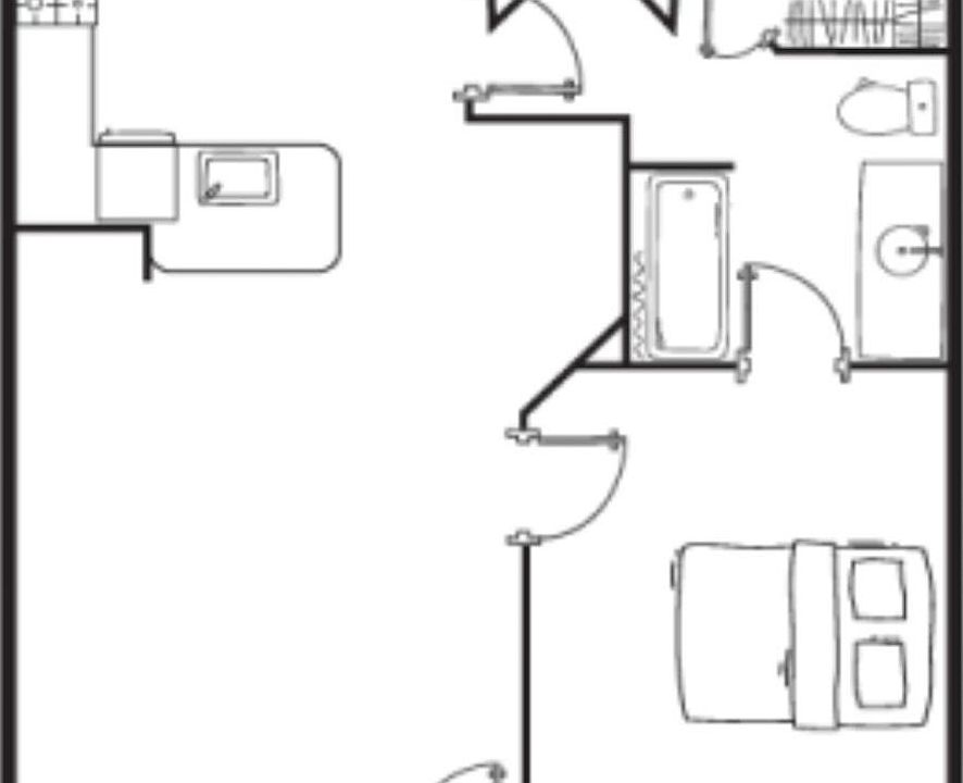 Majestic floor plan- 739 sq. ft.