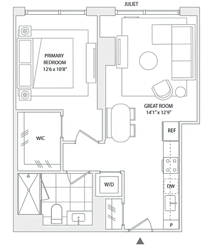 Floor plan 1 BED A5