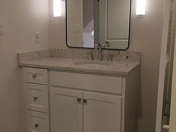 Bathroom 42" vanity with quarts top, Marble floor