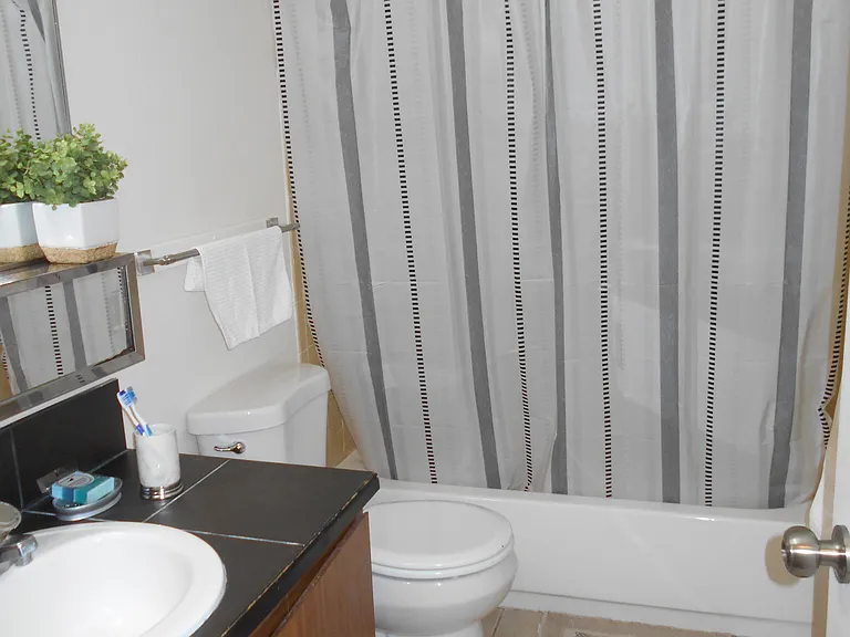 Inside the full bathroom located on the top floor.