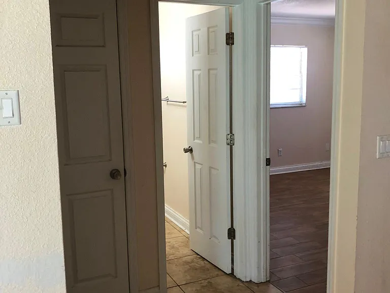 Bedroom 1 and Bathroom entrances