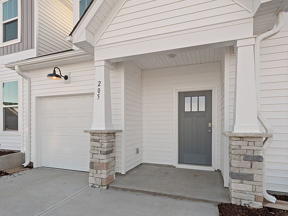 2 story townhome, grey and white exterior