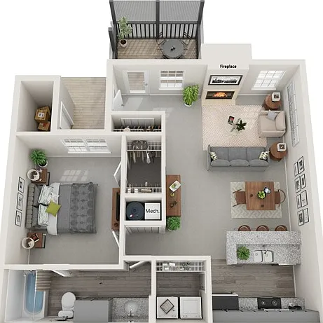 One Bedroom 824 sqft, Screened-in Porch, Full Sized Washer/Dryer Connections, Fireplace in Selected Units, Vaulted Ceiling in Selected Units One Bedroom 824 sqft, Screened-in Porch, Full Sized Washer/Dryer Connections, Fireplace in Selected Units, Vaulted