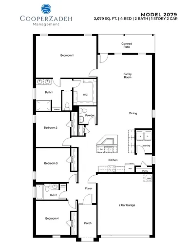 Floor plan 4 Bed 2.5 Bath