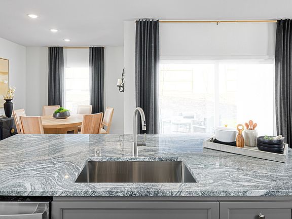 Kitchen with stainless steel undermount sink