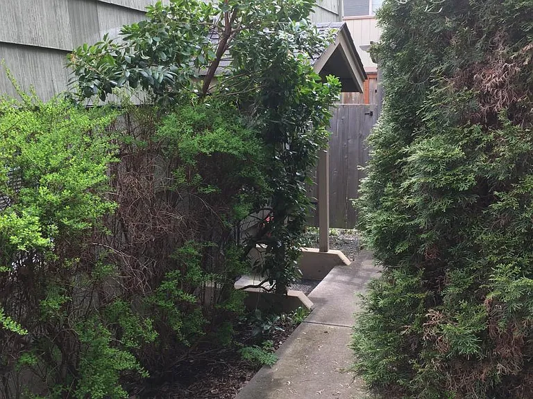 Back of house, private unit entrance