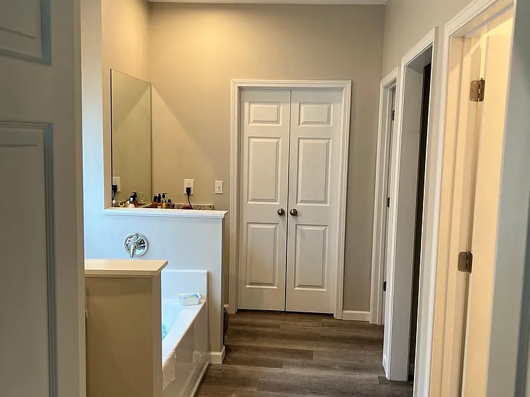Master Bath with separate shower and bath. Large walk in closets