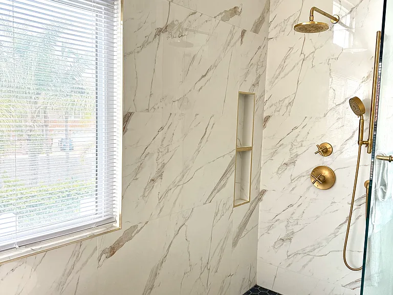 Master bathroom. Kohl's signature shower set.