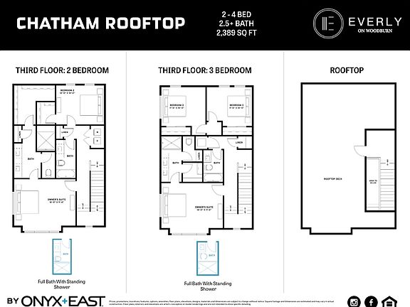 Third Floor Plan and Options