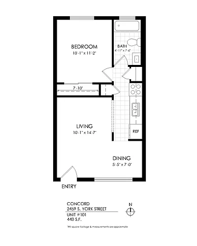 Floor plan 1 Bedroom x 1 Bath