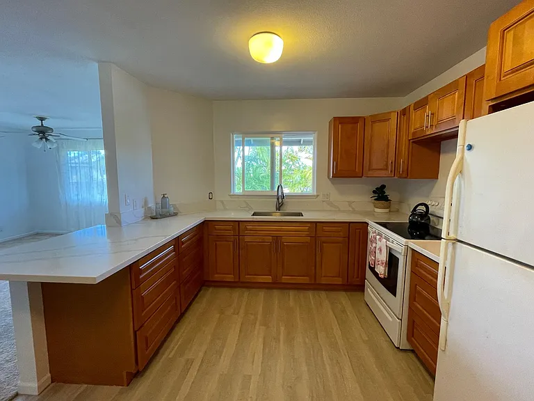 Newly renovated kitchen, brand new flooring, & light fixtures.