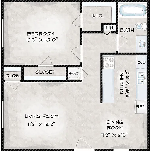 Floor plan One Bedroom