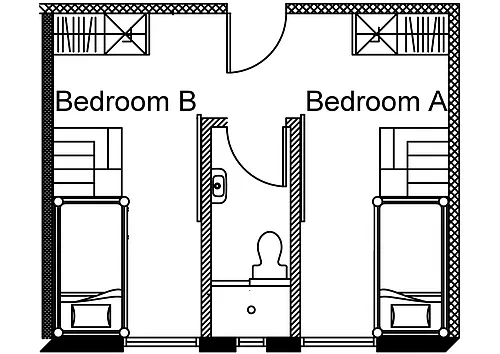 Floor plan Private Room in 2 bd 1 ba Apartment