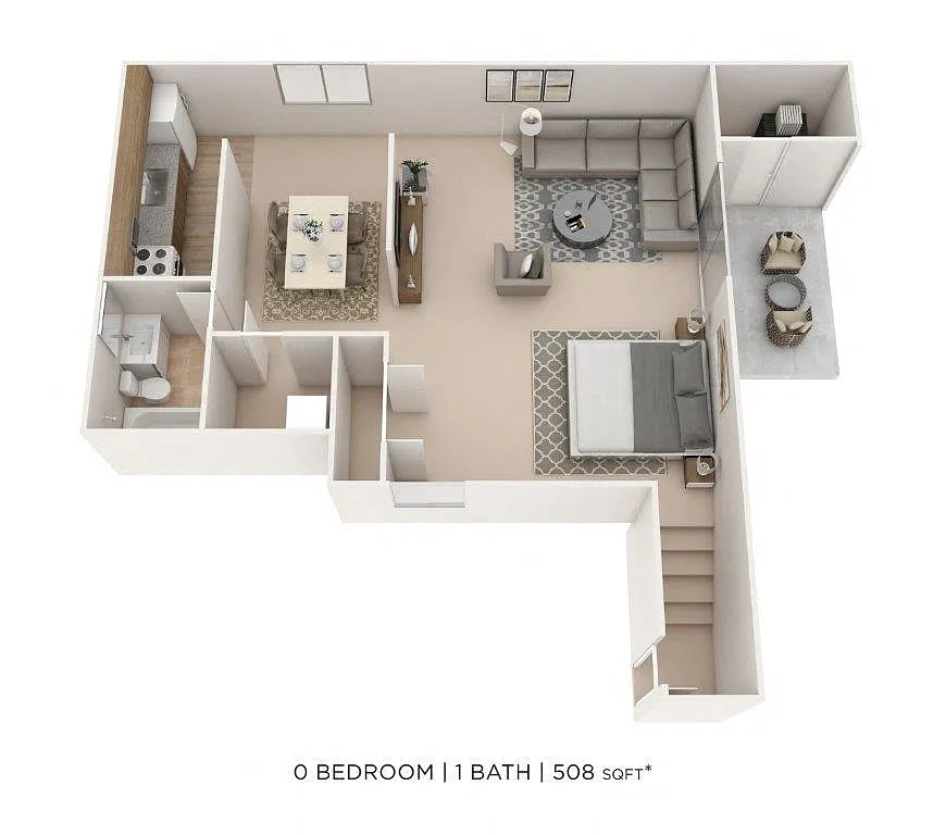 Floor plan Studio - 508 sqft