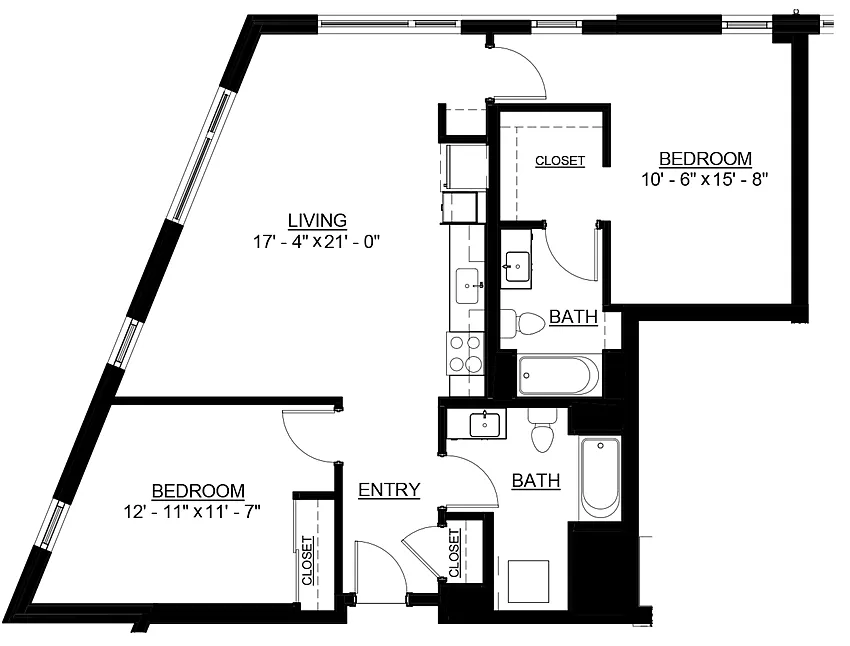 Floor plan 2 Bed 2 Bath