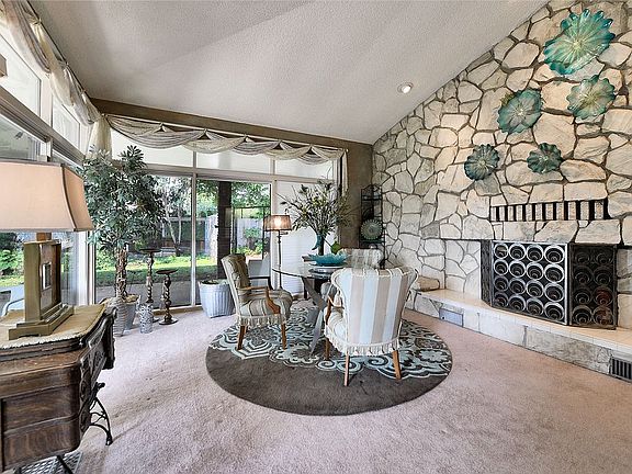  30 Ft white stone fireplace