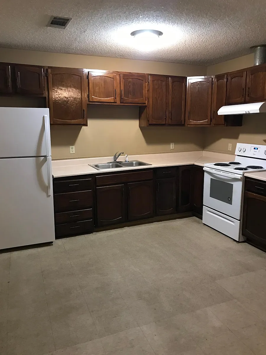 Open Kitchen to dining. Refrigerator, stove/vent. - 4187 Lewis Frasier Rd