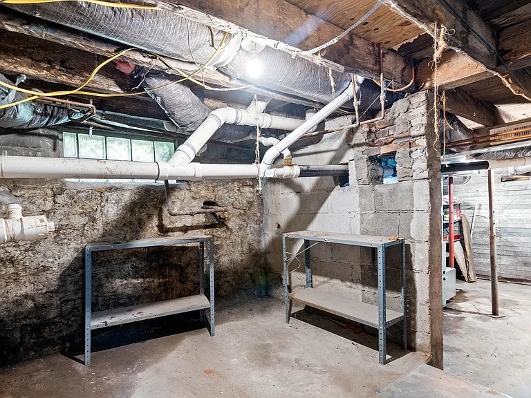 Unfinished cellar for storage