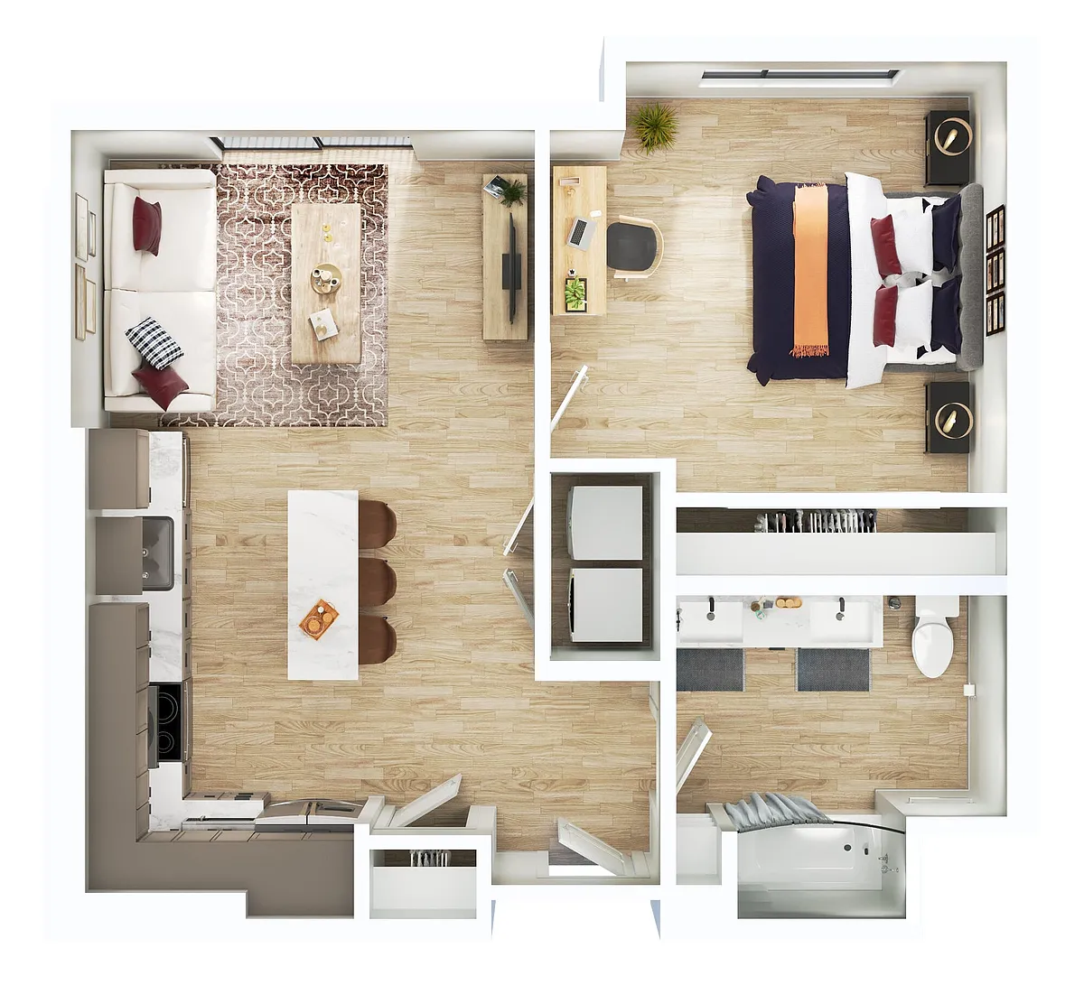 Floor plan Redland A- 1 BR/1BA