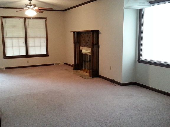 Fireplace in great room.